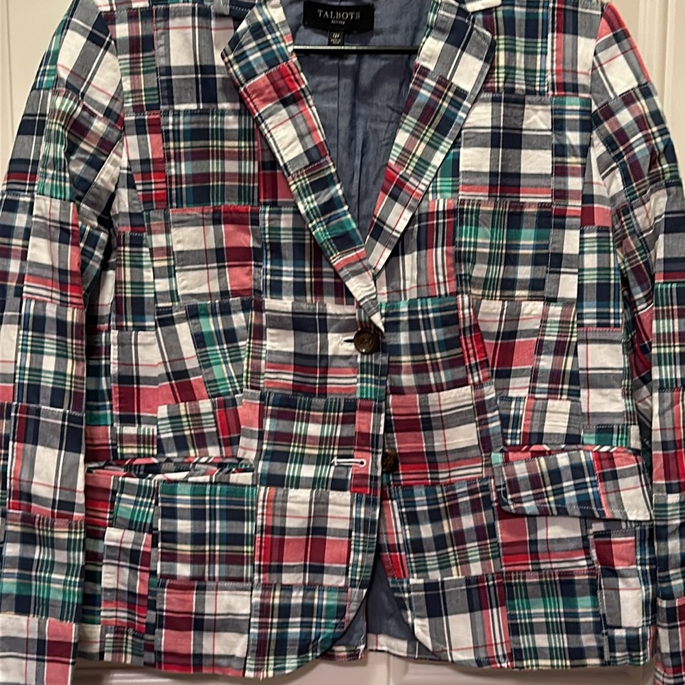 Talbots Red/Green 12p Patchwork Plaid Cotton Maxi… - image 2